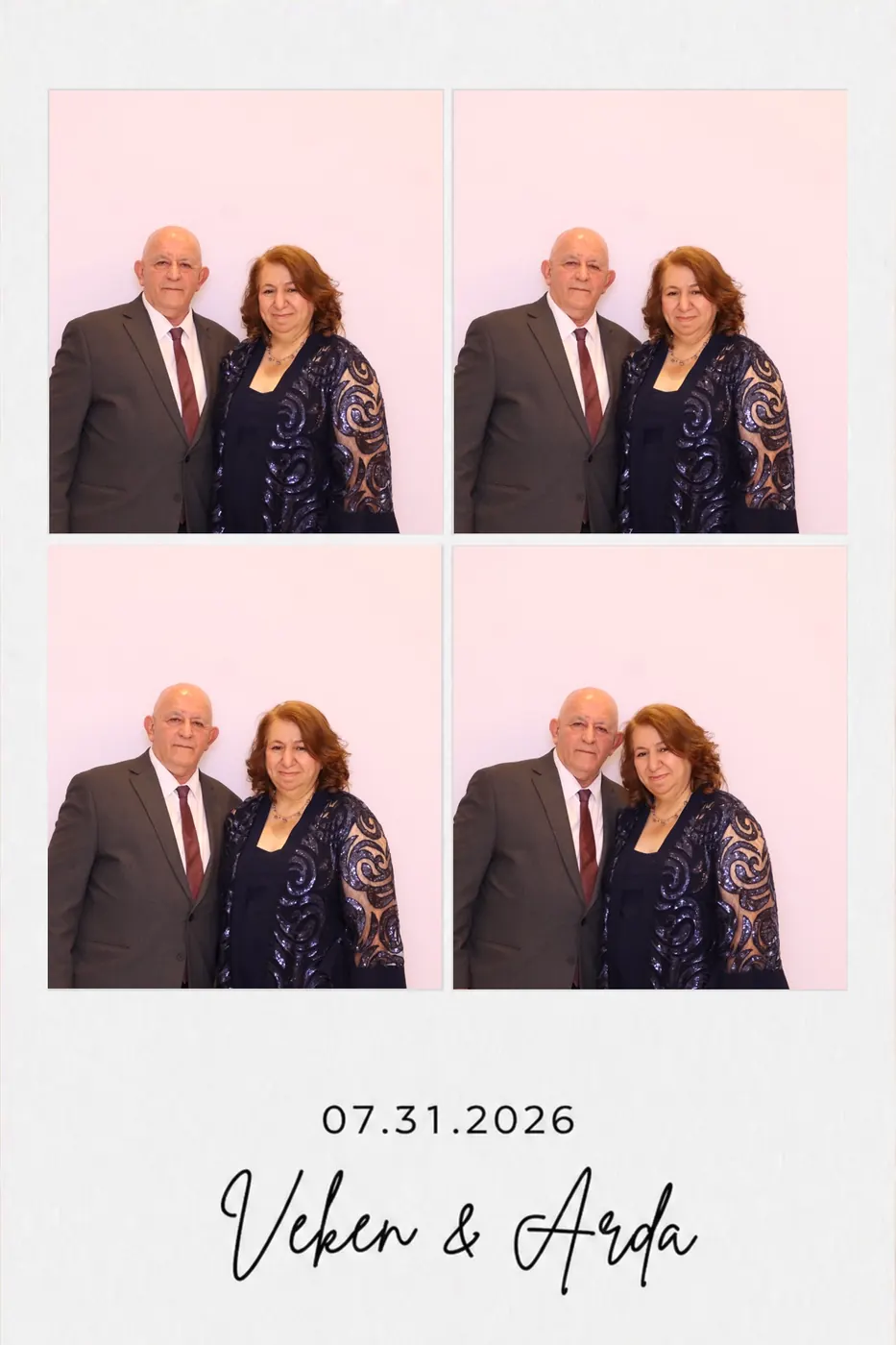 Custom four-frame photo template for an anniversary